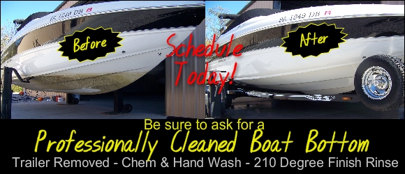 Professionally cleaned boat bottom